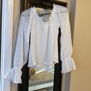 Sheer white pirate/steampunk shirt